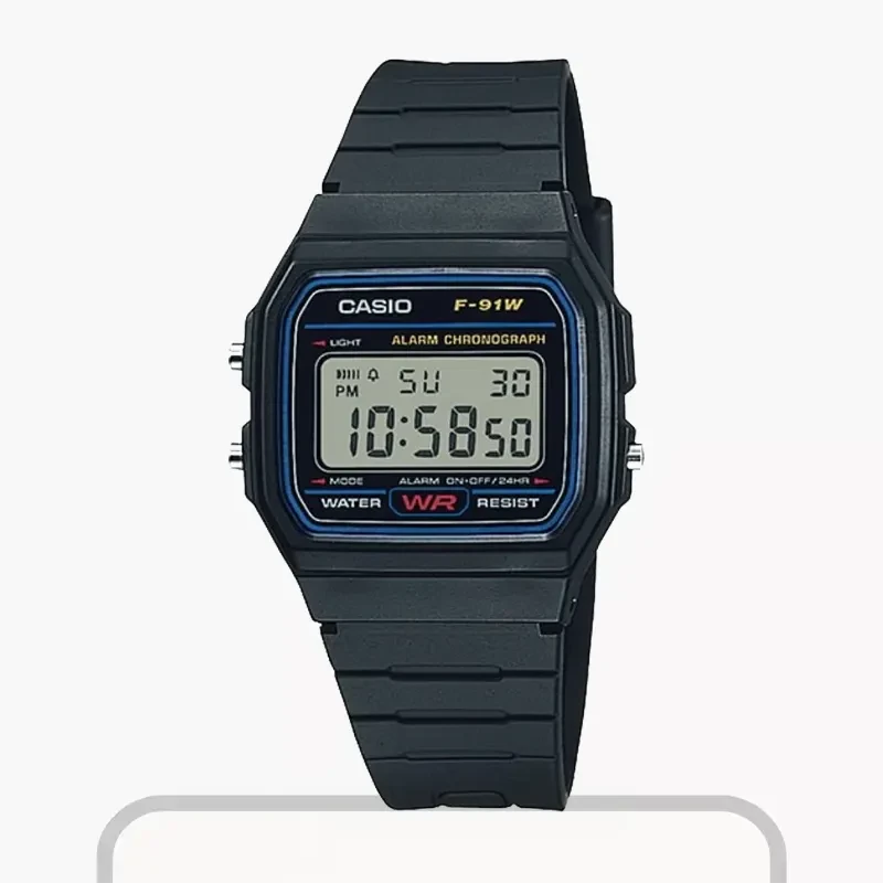 Casio Classic Retro Digital Dial Resin Watch- F-91W-1